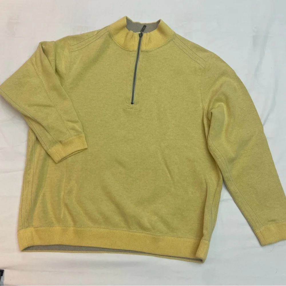 Tommy‎ Bahama Men's Mustard Zip-Up Sweater